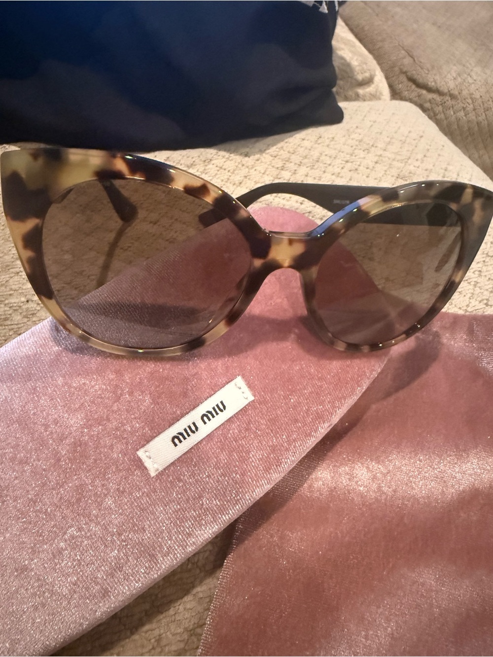 Miu Miu Tortoiseshell Frame Sunglasses with Brown Lenses
